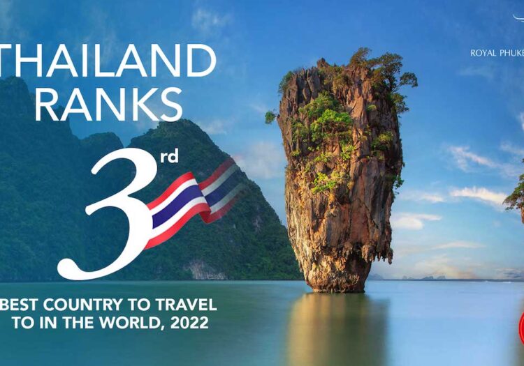 Thailand as South East Asia’s best travel destination in 2022 and the number 3 travel destination in the world.